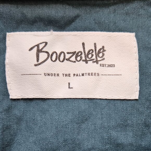 Boozelele Men's Western Shirt Size Large Pistolero Flowers Turquoise Button Up - Picture 3 of 5